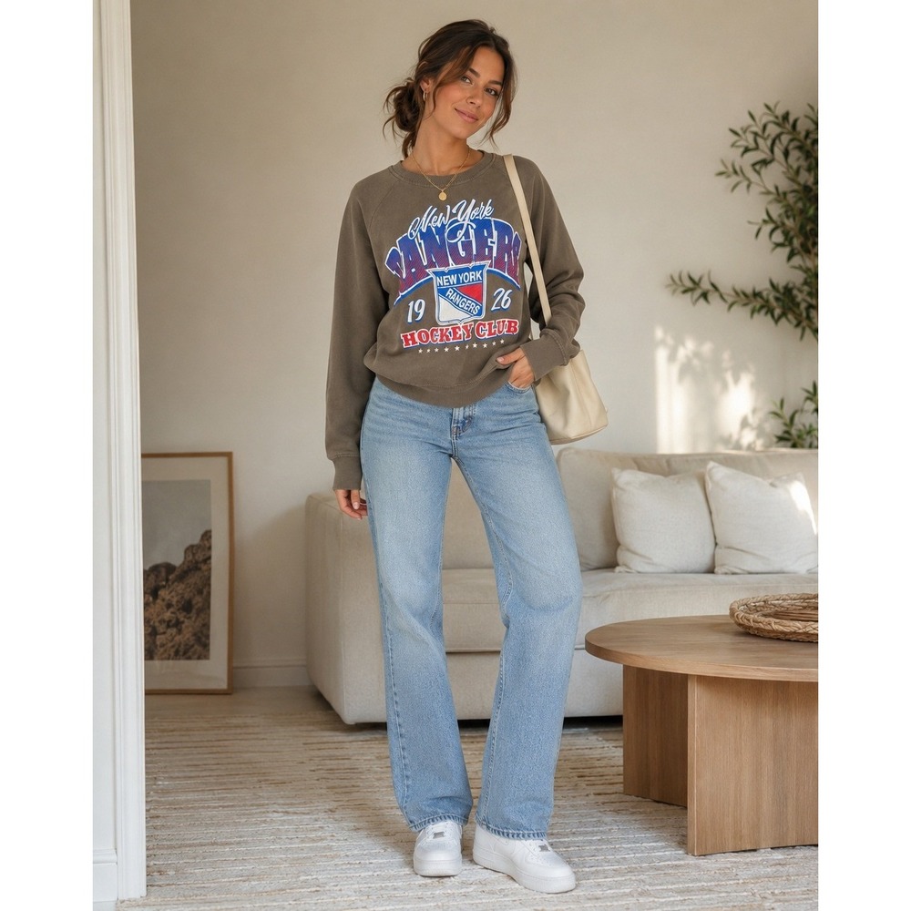 Sportique New York Rangers Hockey Club Graphic Crewneck Sweatshirt